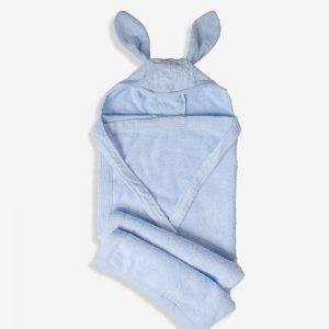 מגבת עם קשירה לצוואר ארנב כחול בהיר